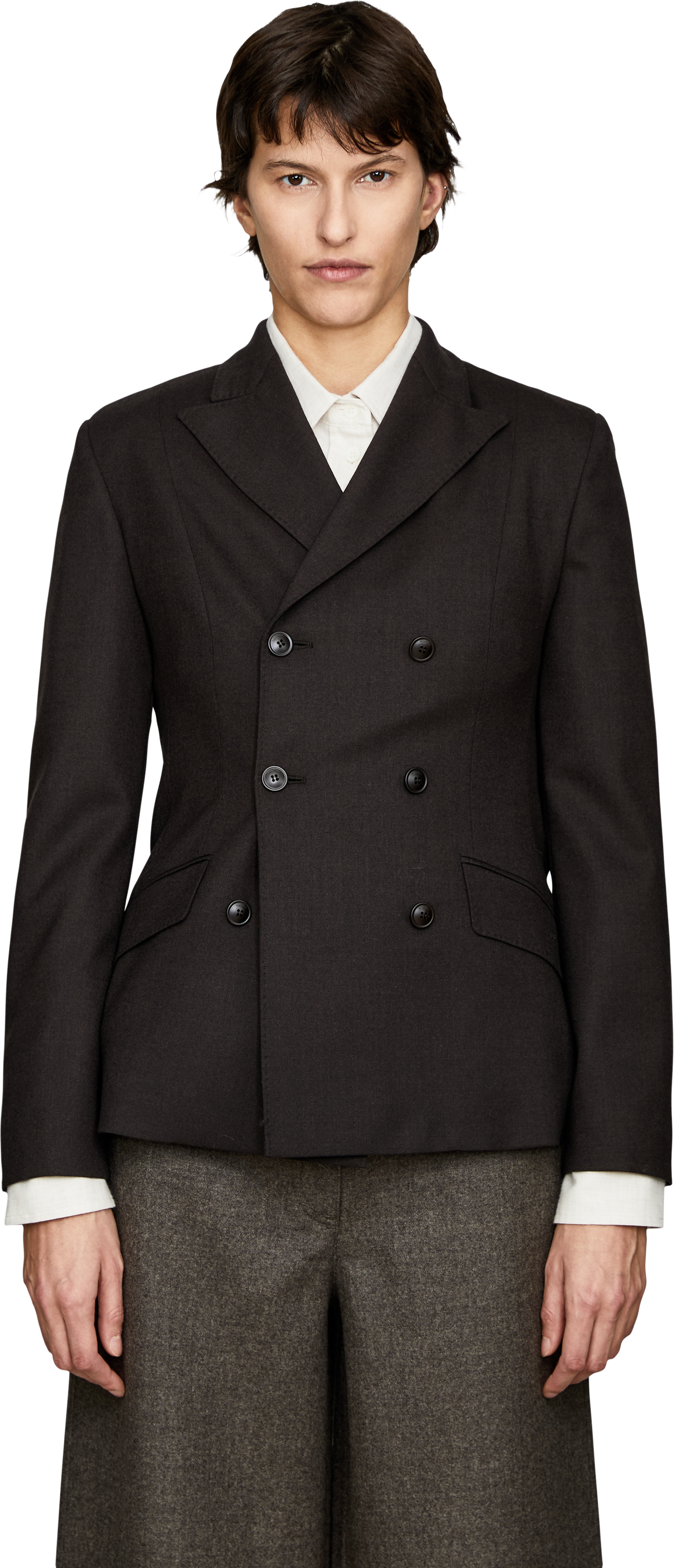 Max Mara Wollblazer 'Mirra' Dunkelbraun, Frontansicht – UNGER.DE