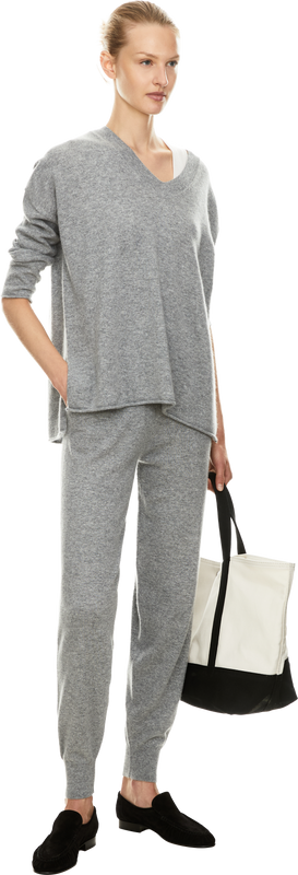 Cashmere knitted trousers grey