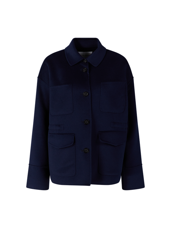 ‘Danessa’ reversible jacket in wool and cashmere, Ocean