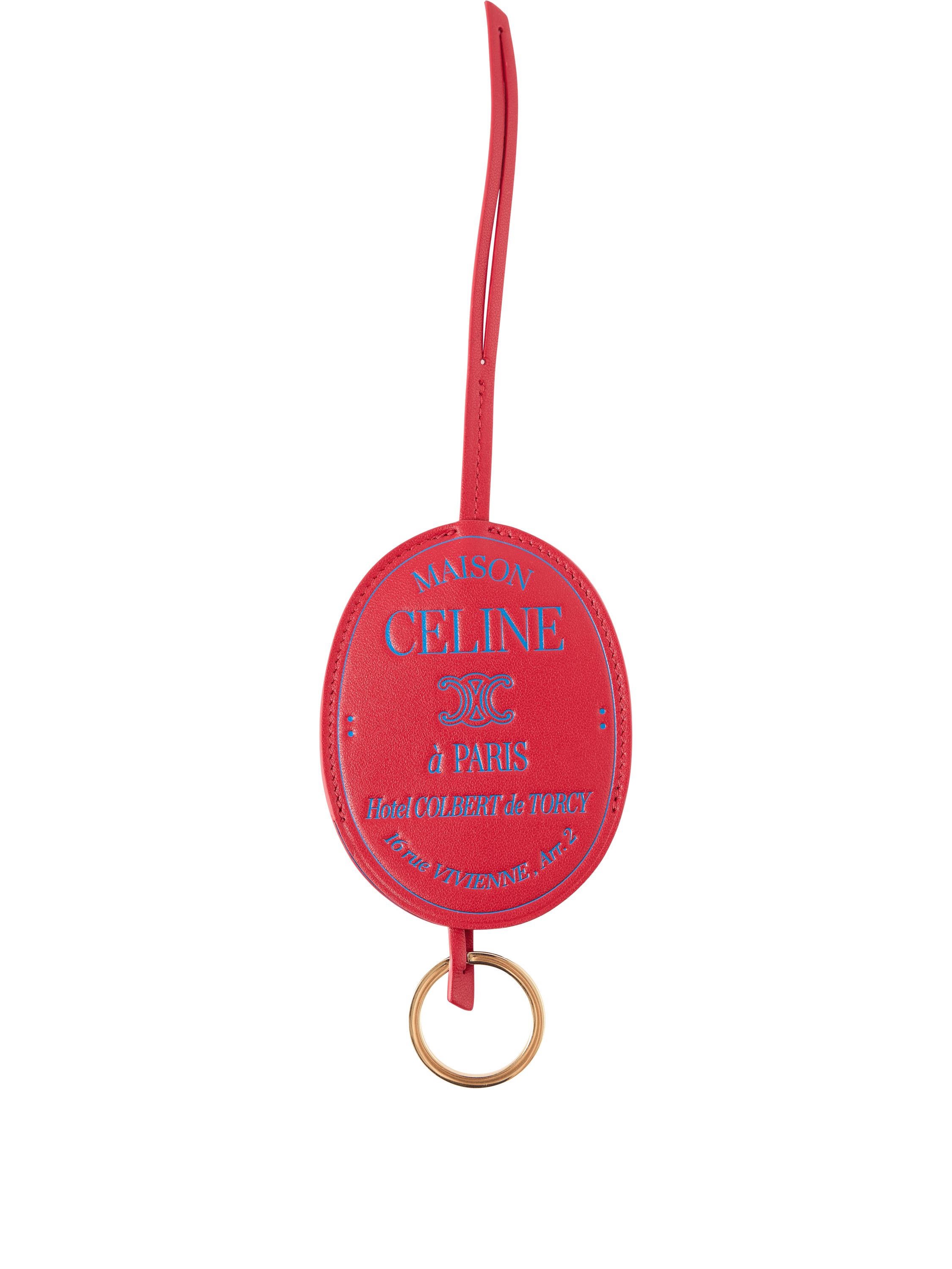 Celine Medallion pendant made from smooth lambskin in Chili Red, Product view – UNGER.DE