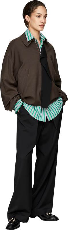 Blousonjacke mit Anagram-Stickerei Braun