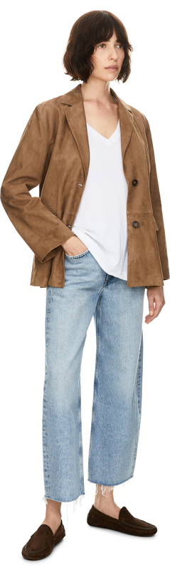 Blazer 'Anfora' aus Veloursleder Braun