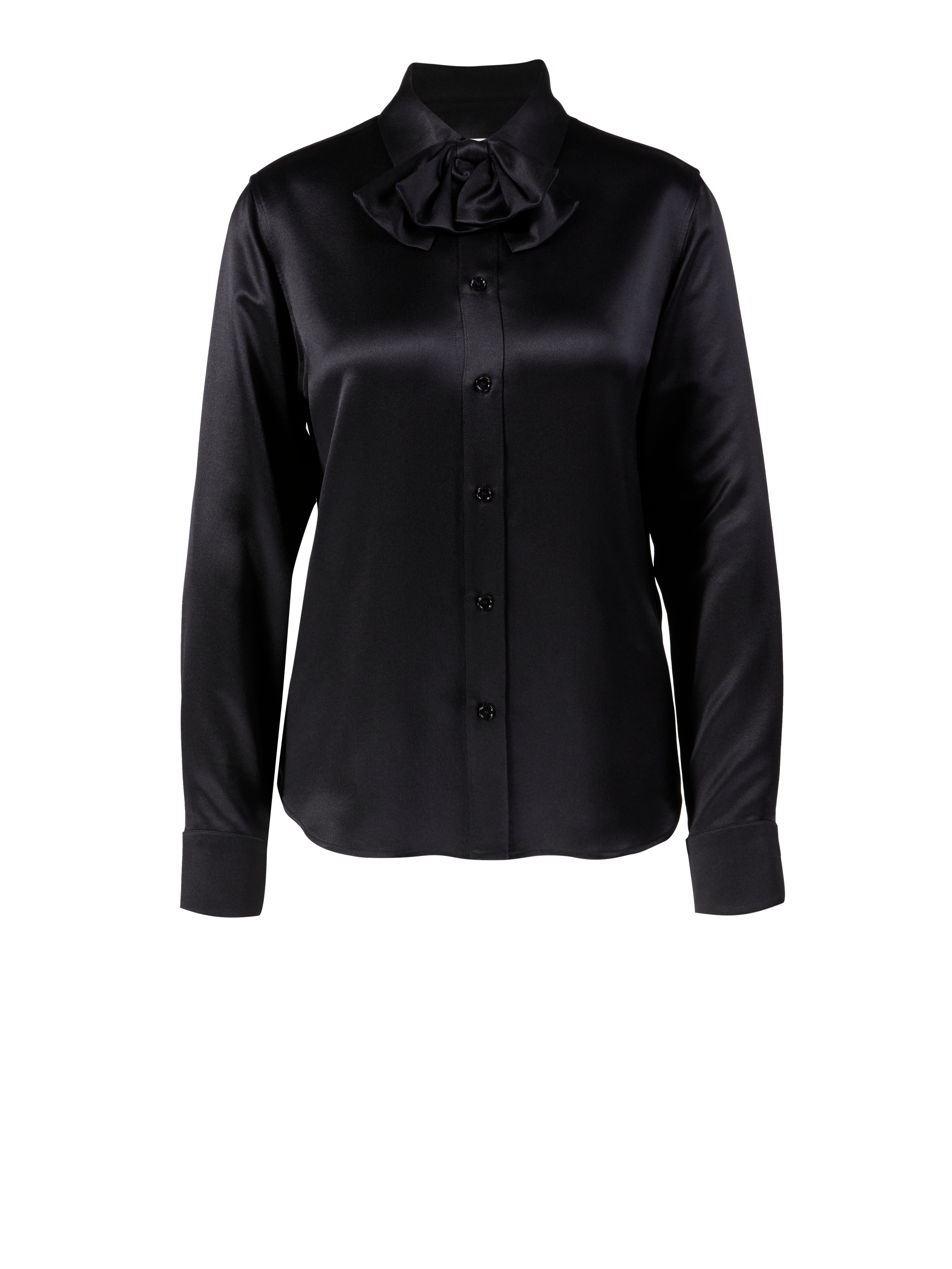 Seidenbluse mit Schleifen-Detail Schwarz