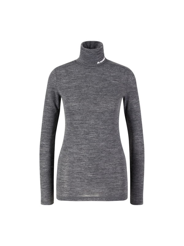 Rollkragenpullover mit Wolle Grau