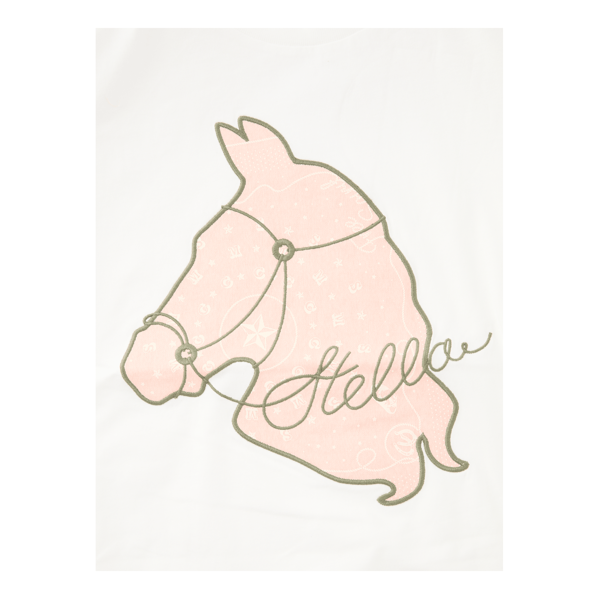 Stella McCartney Kids T-Shirt mit Pferdemotiv Crème, Frontansicht – UNGER.DE