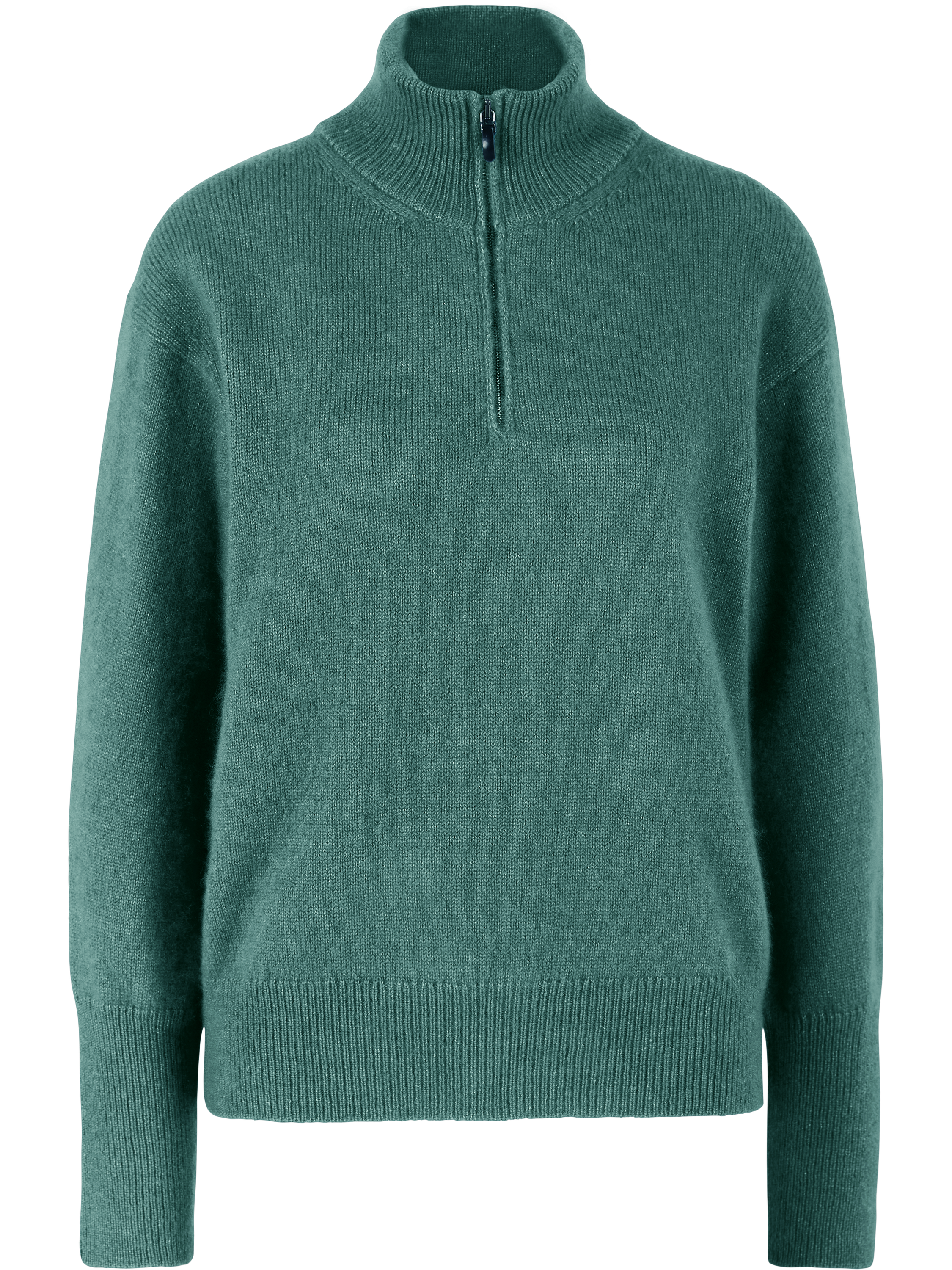 Iris von Arnim Cashmere-Seidenpullover 'Kalina' mit Troyerkragen Farn, Product view – UNGER.DE