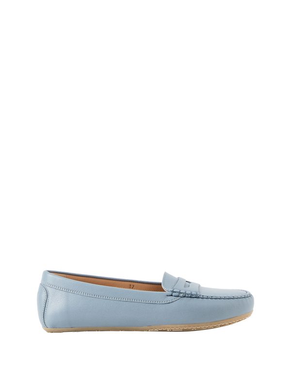 Light Blue Leather Loafers