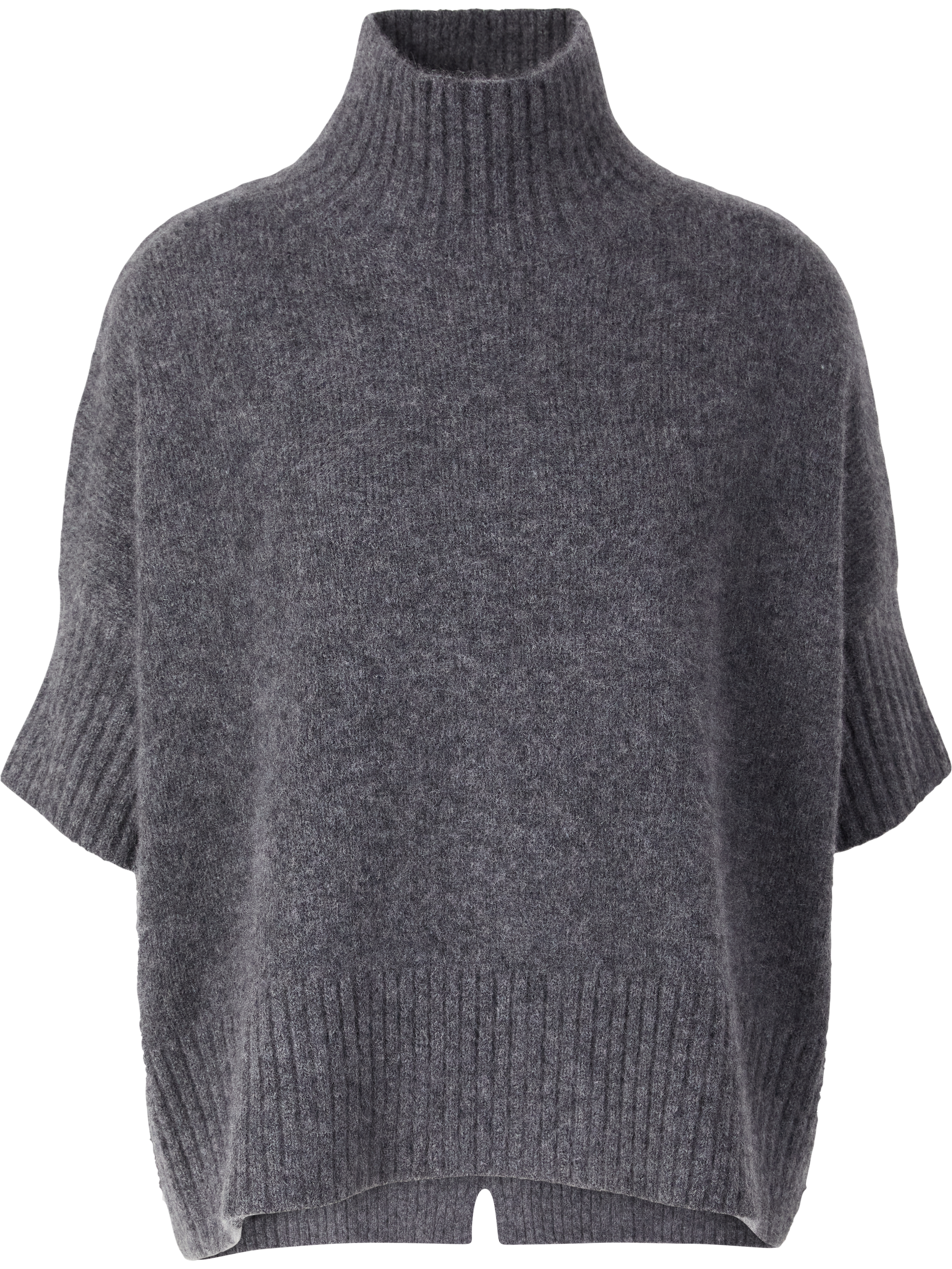 Kurzärmeliger Rollkragenpullover aus Cashmere Grau