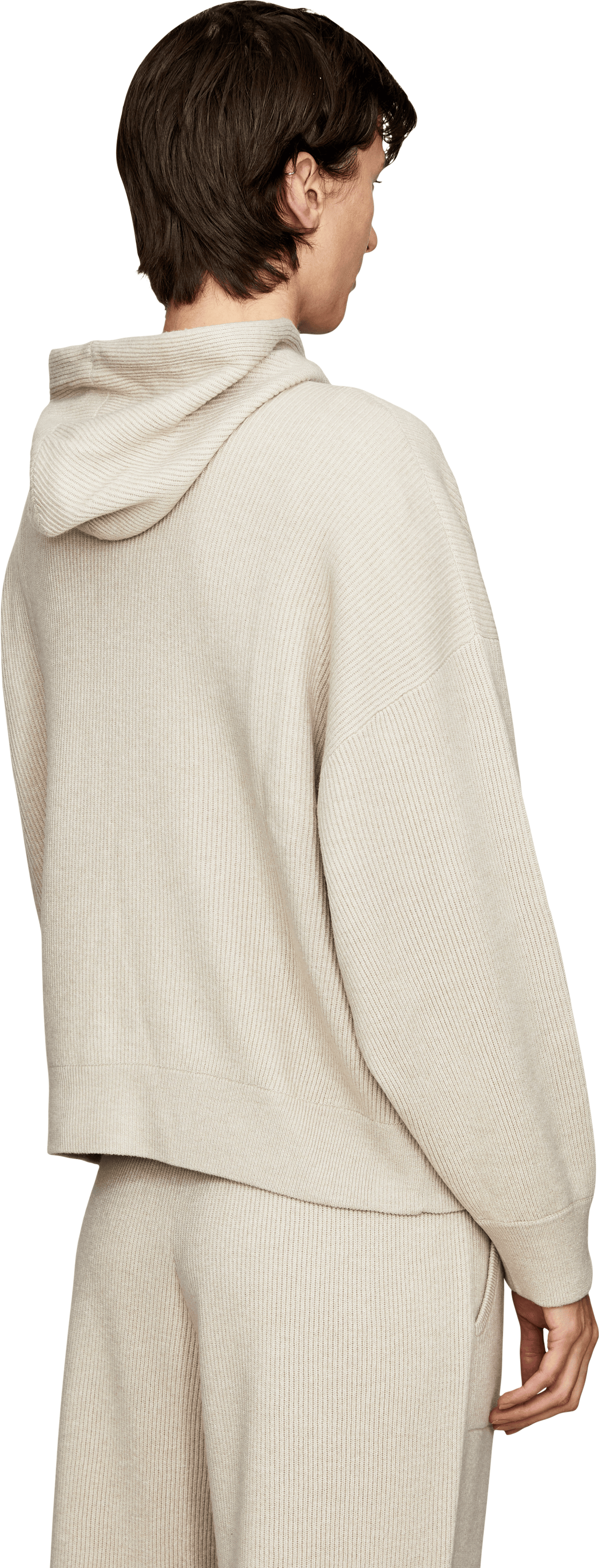Brunello Cucinelli Beige virgin wool and cashmere cardigan, Back view – UNGER.DE