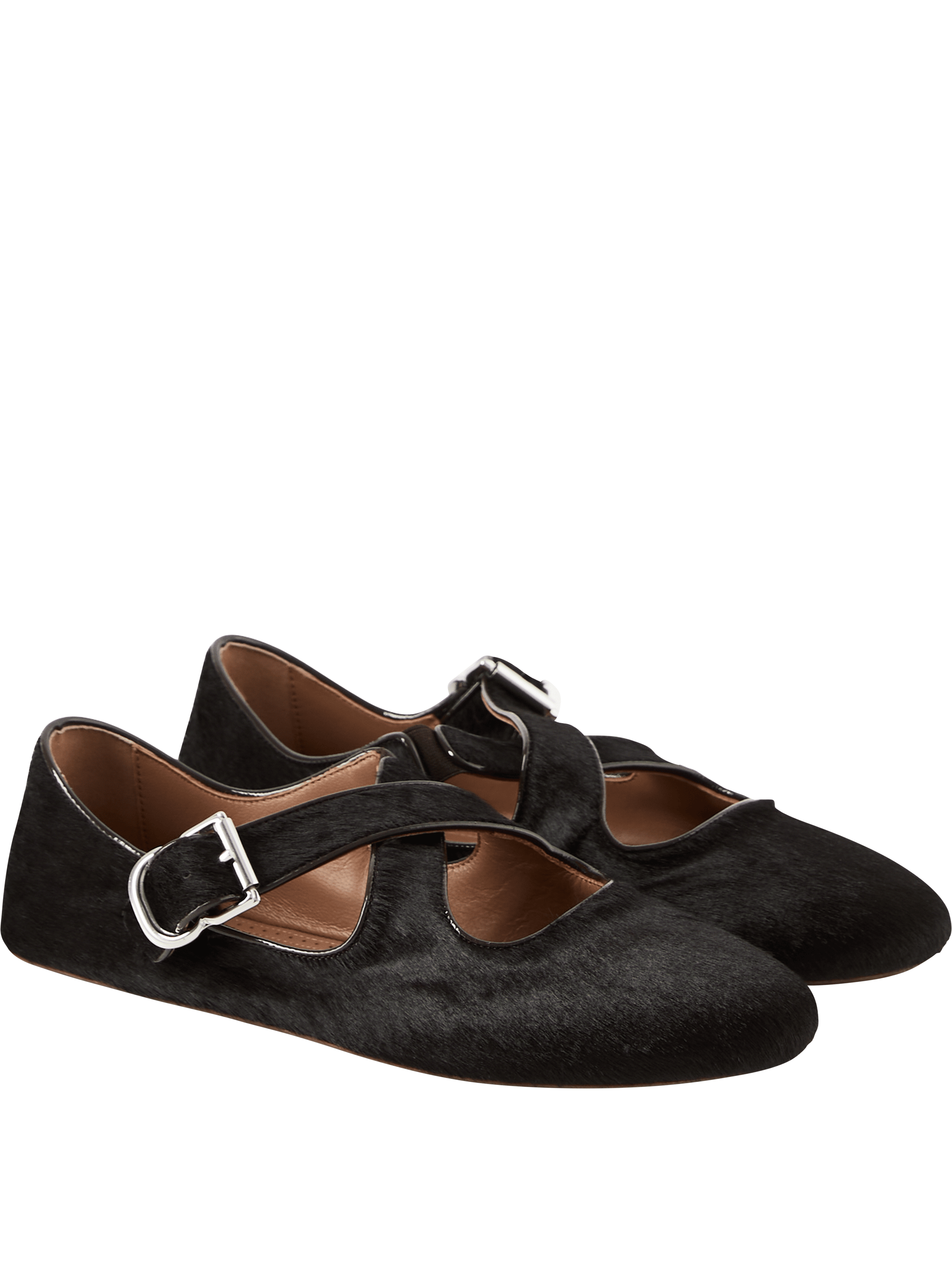 Alaïa 'Criss Cross' criss-cross ballerina flats in dark brown calfskin, Back view – UNGER.DE