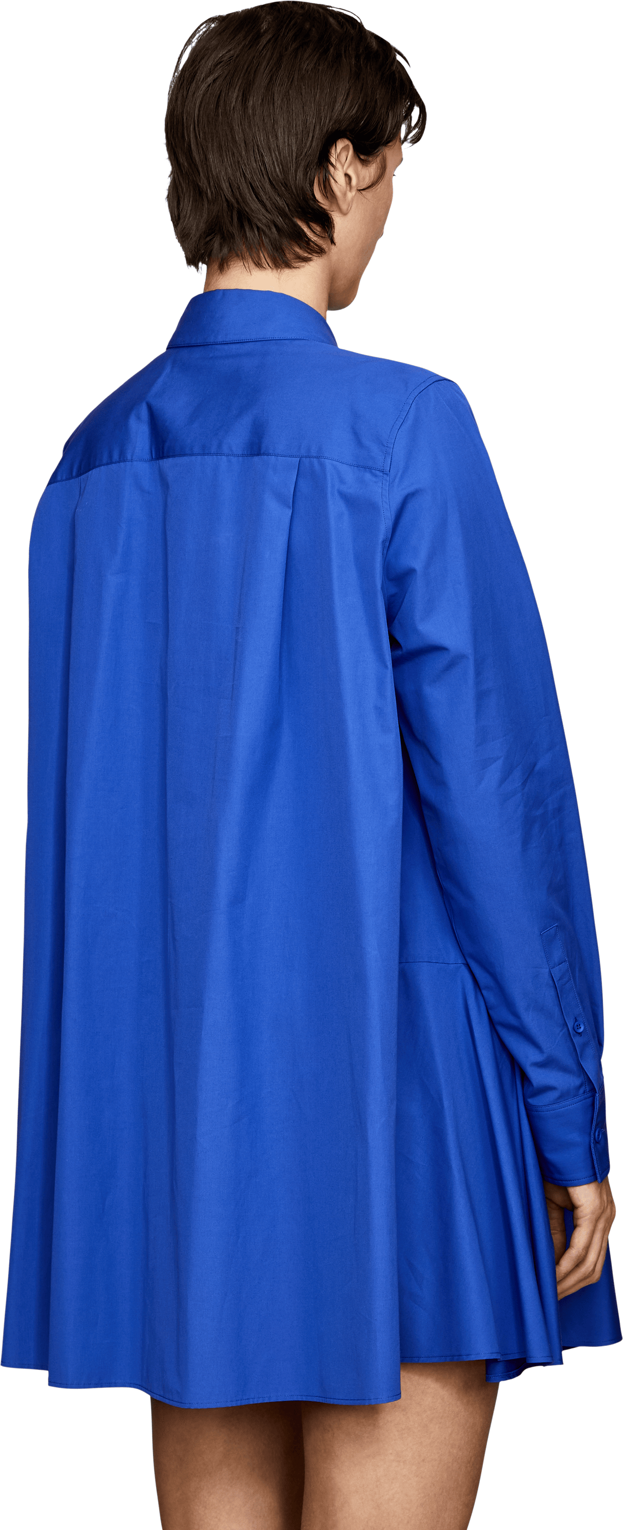 LOEWE Ausgestelltes Hemdkleid mit Logo-Stickerei Blau, Rückansicht – UNGER.DE