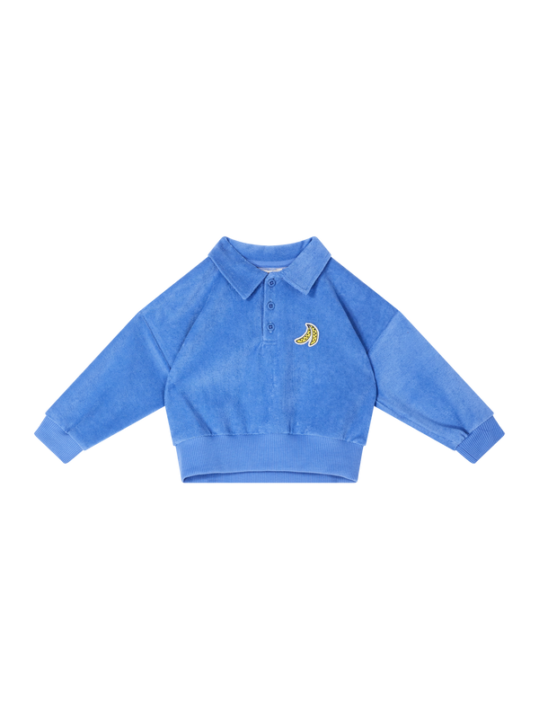 Sweatshirt 'Eponge' aus Samt Blau