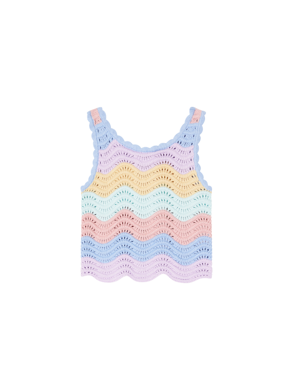 Top mit wellenförmigem Streifenmotiv in Multi