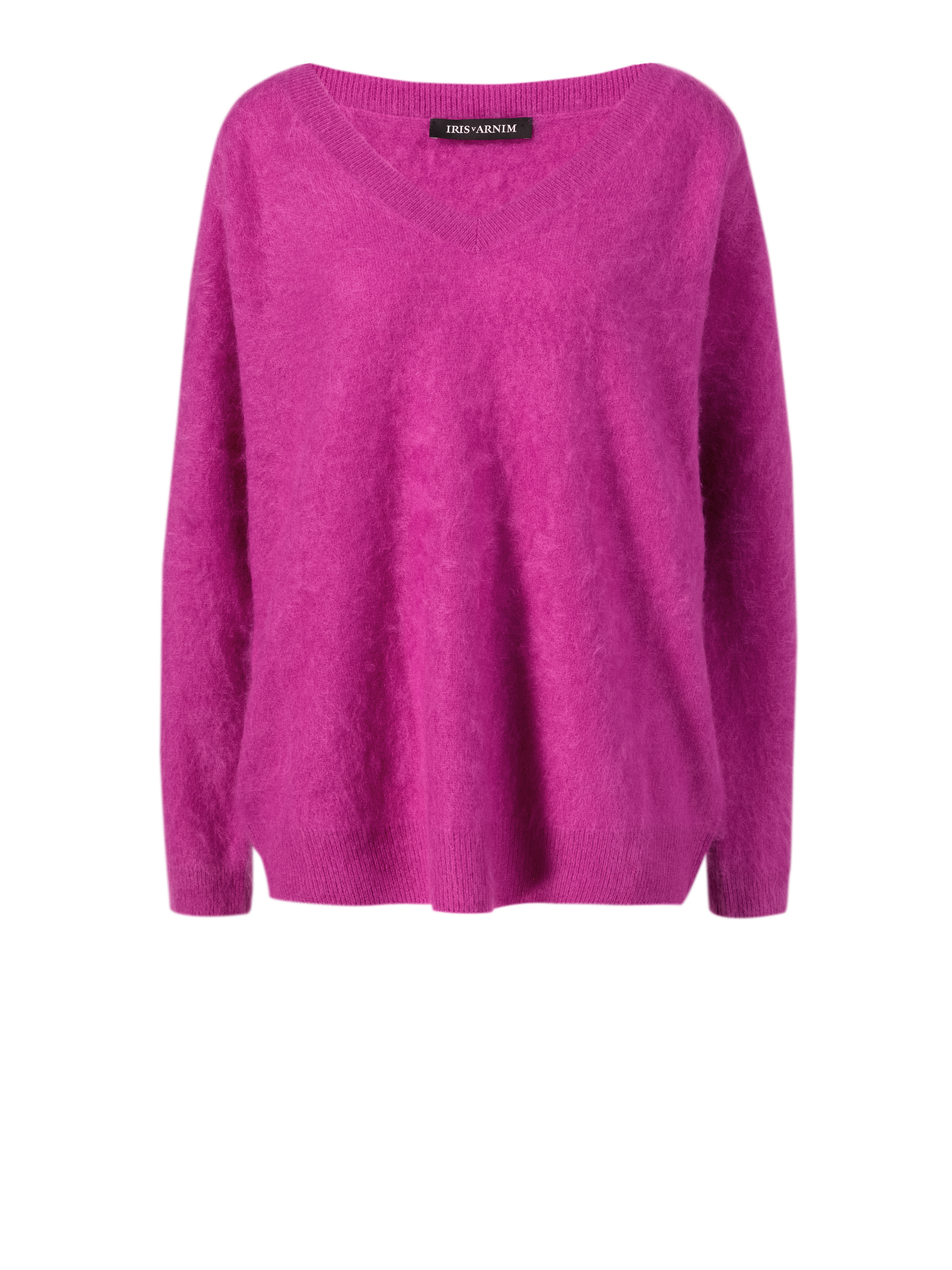 Cashmere-Pullover 'Laguna' mit V-Ausschnitt Cassis