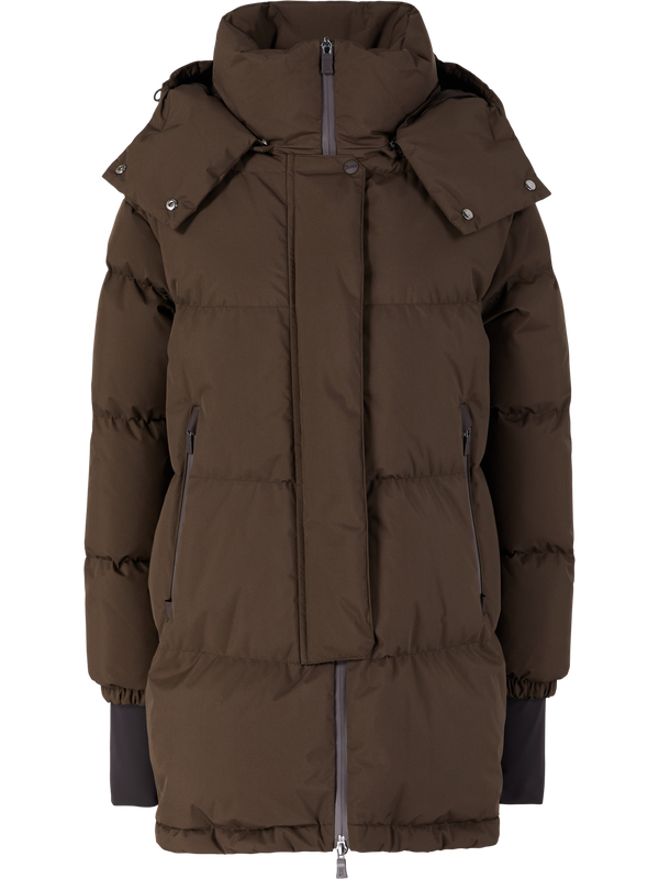 Braune Daunenjacke aus 2-Layer-WINDSTOPPER® Braun