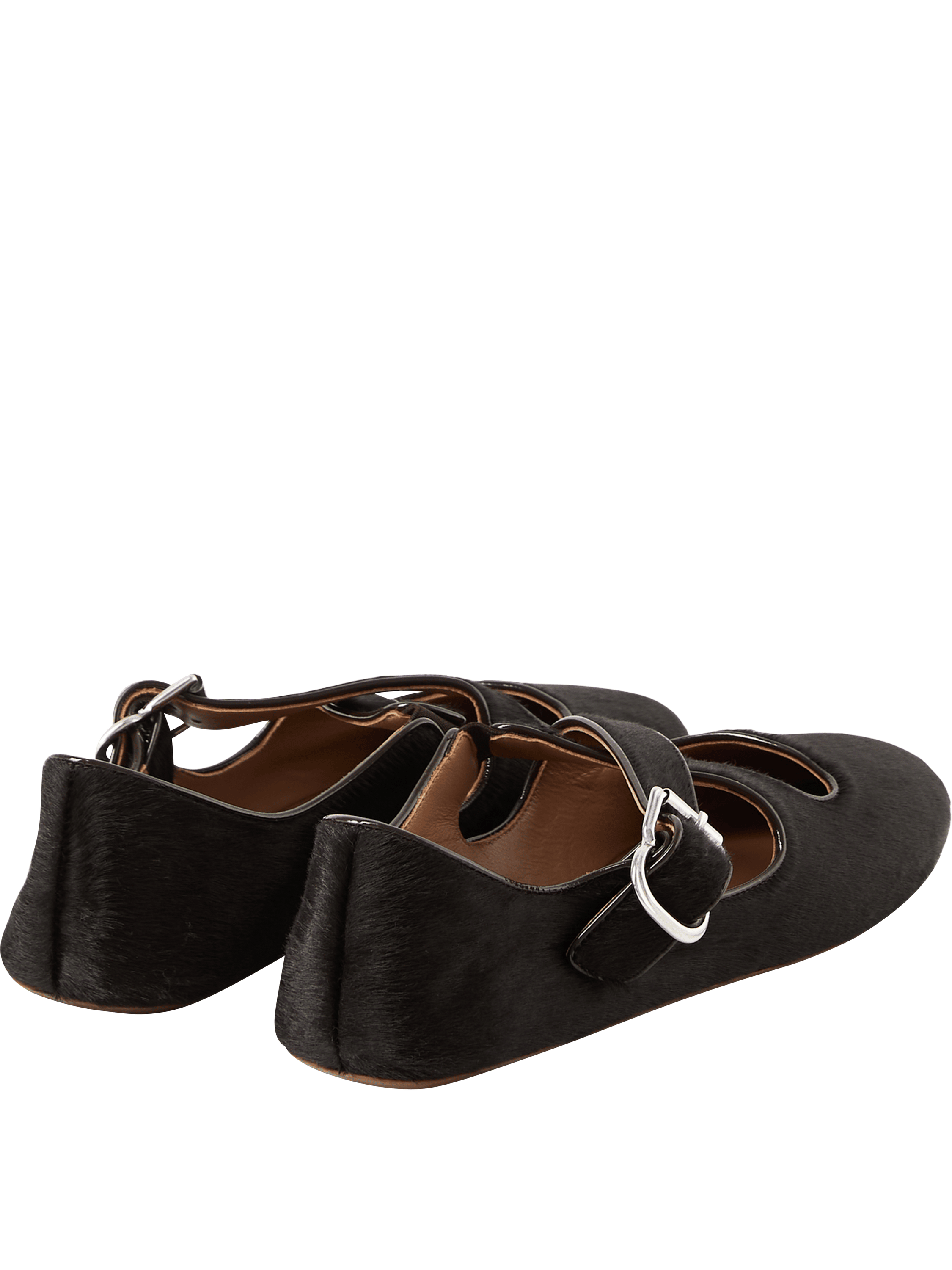 Alaïa 'Criss Cross' criss-cross ballerina flats in dark brown calfskin, Detail view – UNGER.DE
