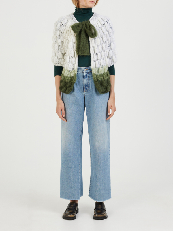 Strickjacke 'Emma Matilda' Crème/Grün