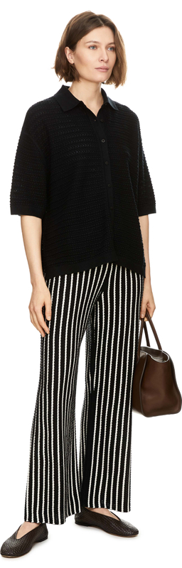 Seiden-Cashmere-Shirt mit Hemdkragen 'Antibes' Nero