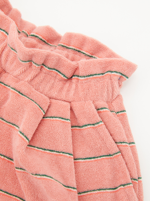 Gestreifte-Shorts Rosé/Grün