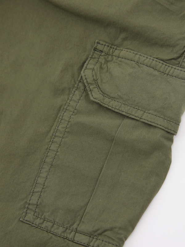 Baumwoll-Cargohose Olivgrün