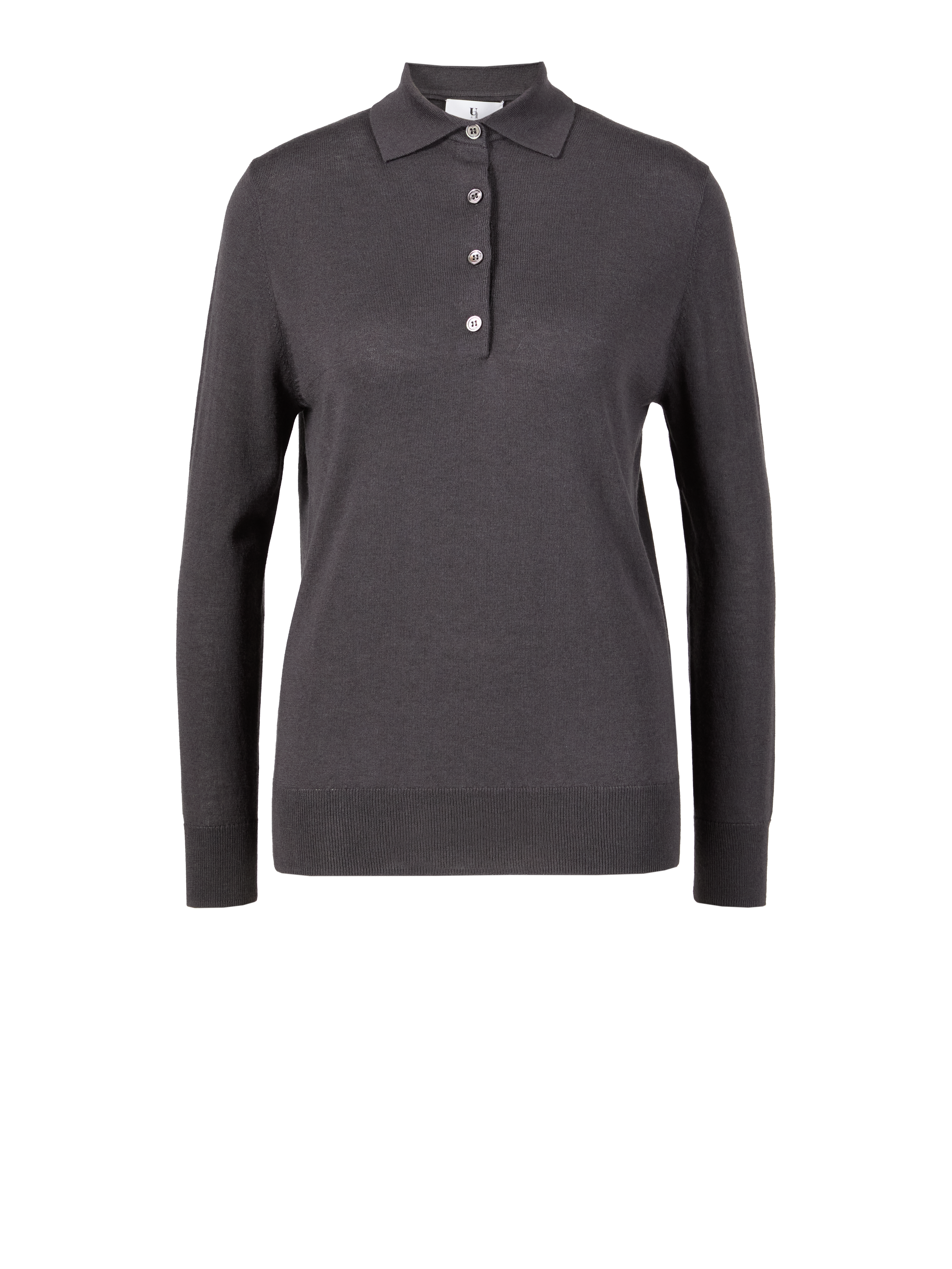 Cashmere-Seidenshirt mit Polokragen Braun