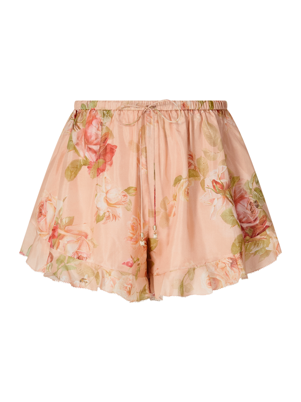 Florale Seidenshorts 'Roselight Frill' Multi