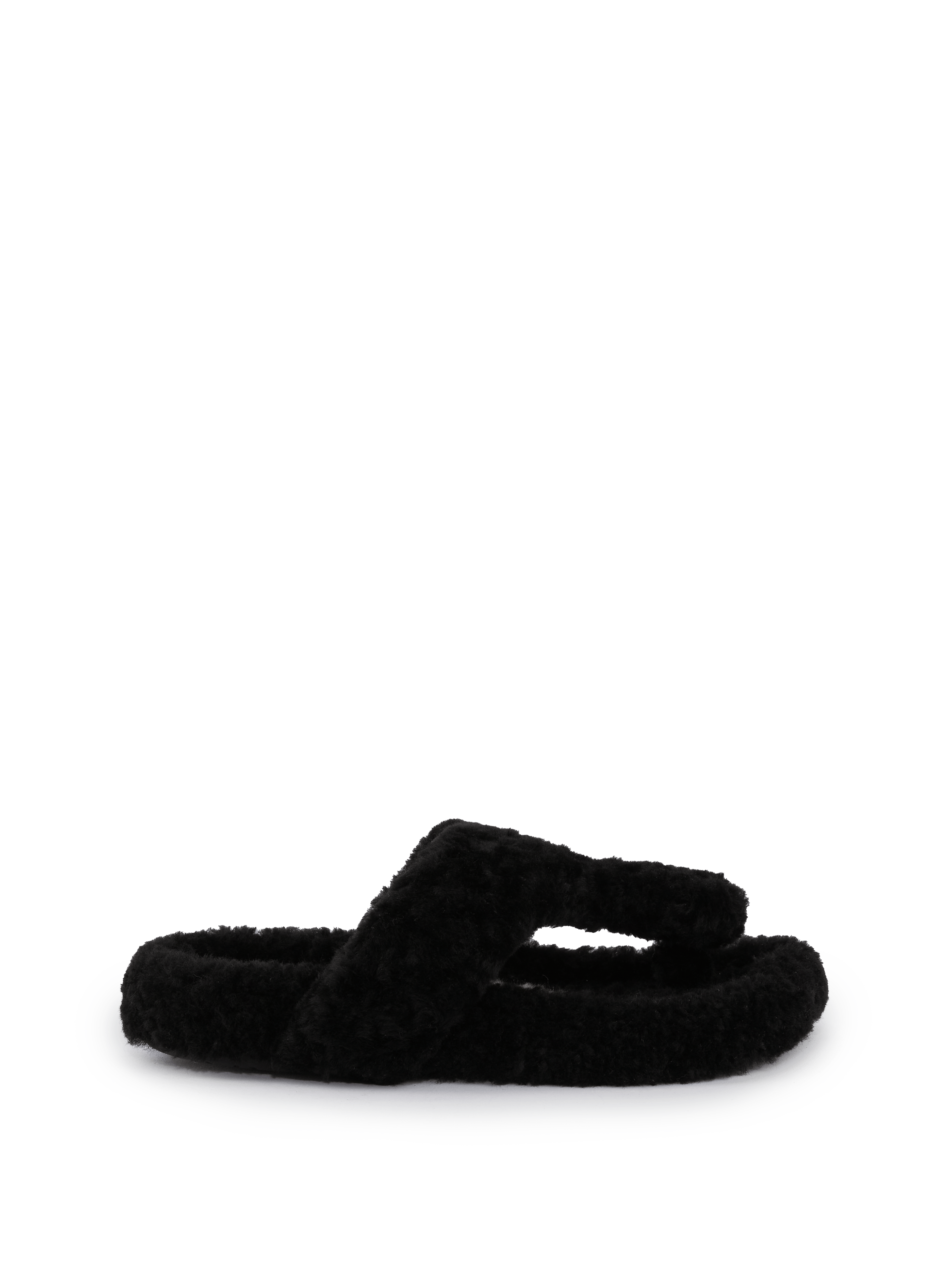 Sandalen 'Ease' aus Shearling Schwarz