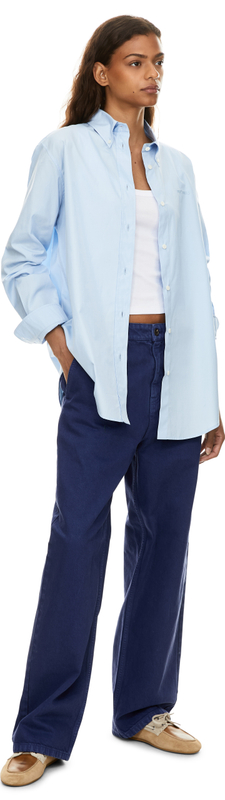 Hose aus Garment-dyed-Gabardine Marineblau