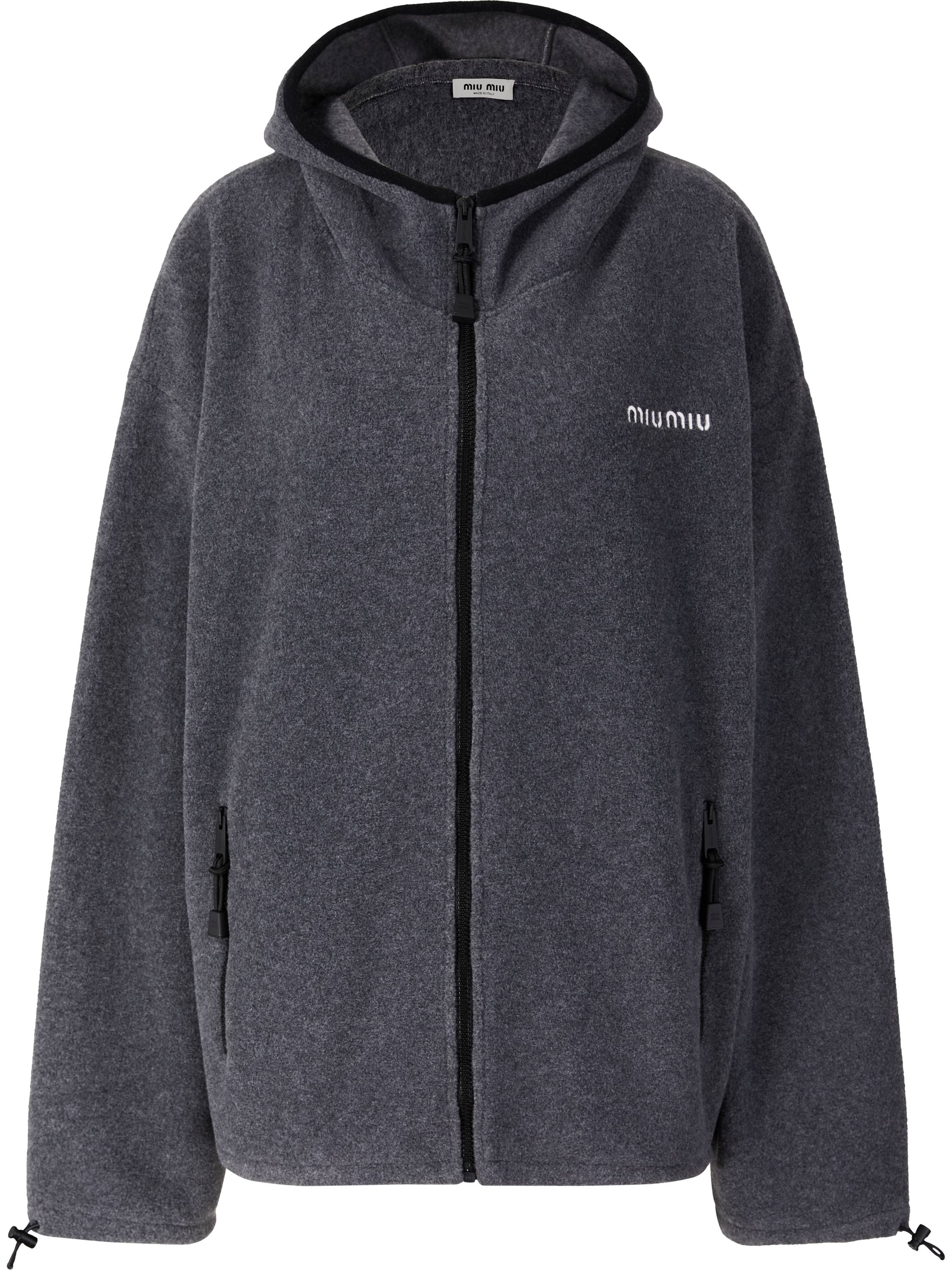 Fleecejacke mit Kapuze Anthrazit