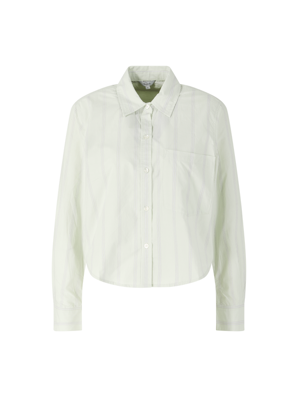 Verkürztes Hemd 'Ramy' mit Streifenmuster Hellgrün