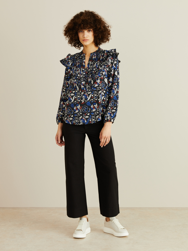 Seidenbluse mit floralem Print 'Jaya' Multi