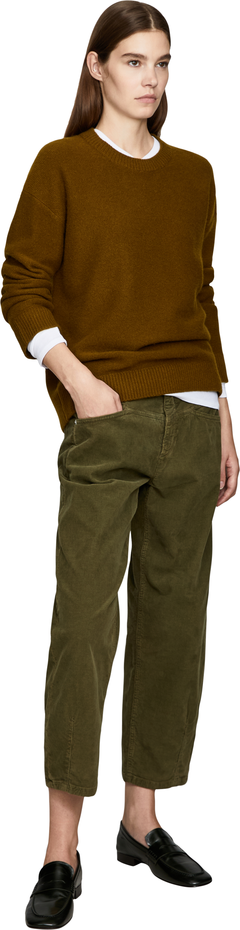 Cambio Cordhose 'Elin' Khaki, Modelansicht – UNGER.DE