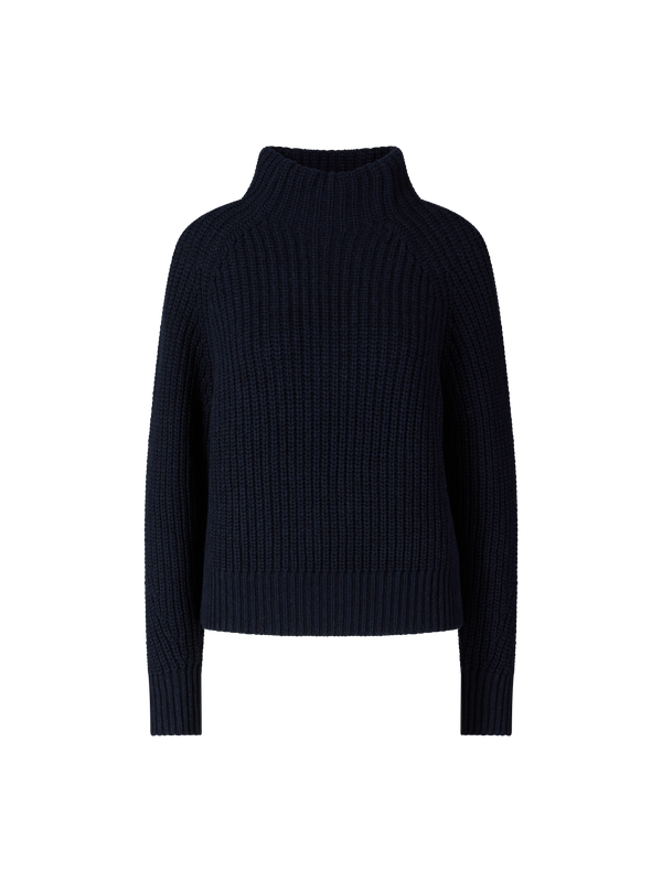 Cashmere-Pullover 'Bardelia' mit Stehkragen Ocean