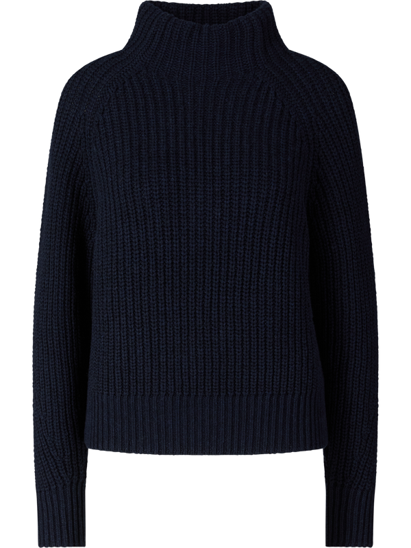 'Bardelia' cashmere jumper with stand-up collar – Ocean
