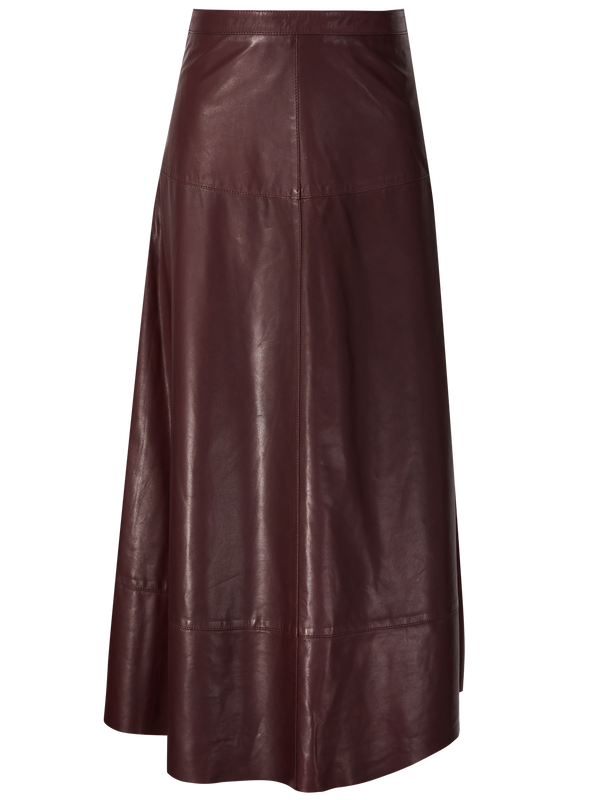 'Palomina' Burgundy lambskin skirt