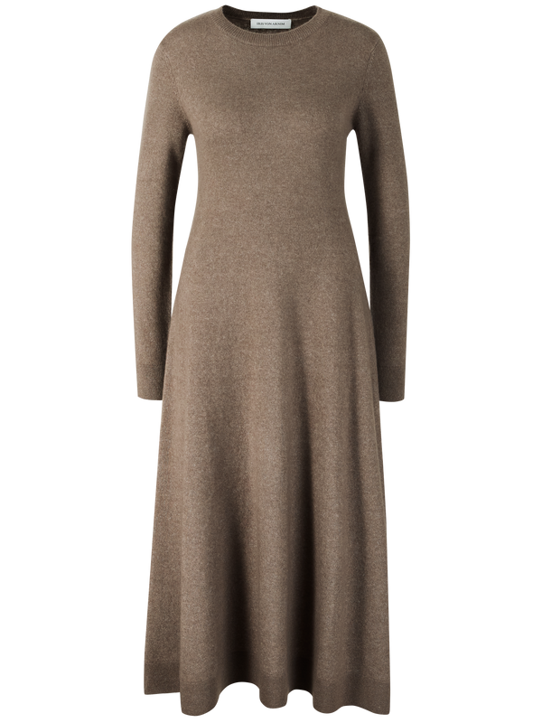 'Rona' Taupe Cashmere and Silk Dress