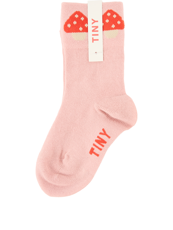 Socks with a mushroom motif rose
