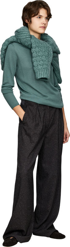 'Laureen' Superfine Cashmere Jumper in Fern