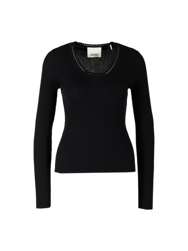 'Selenie' long-sleeved T-shirt, black
