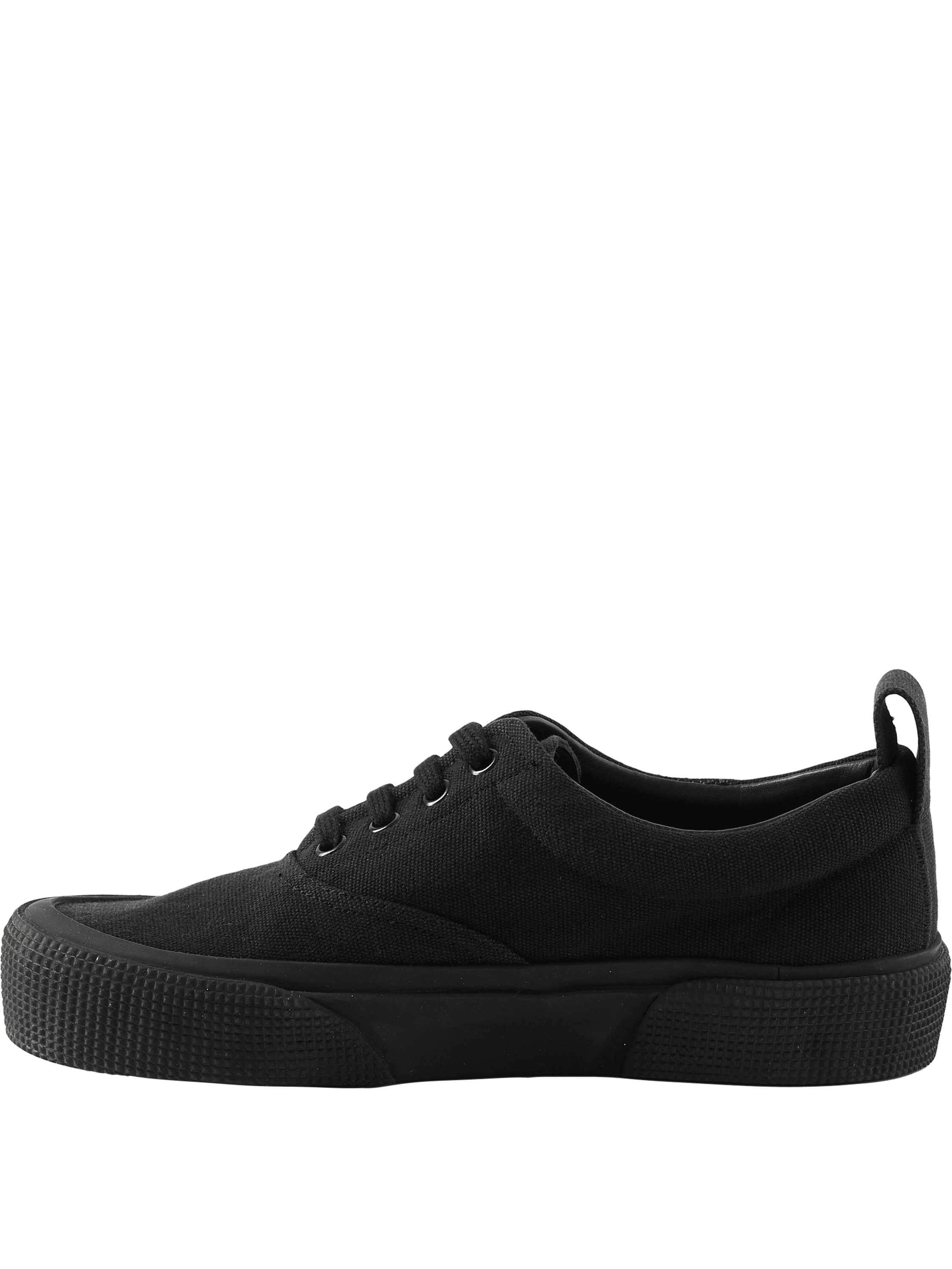 Phoebe Philo Sneaker 'Plimsole' aus Canvas Schwarz, Frontansicht – UNGER.DE
