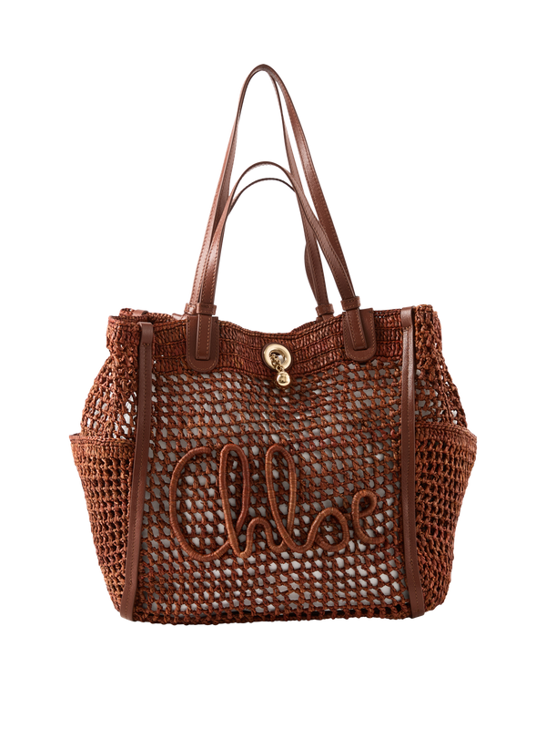 Shopper 'Iconic' aus Raffia Clay Brown