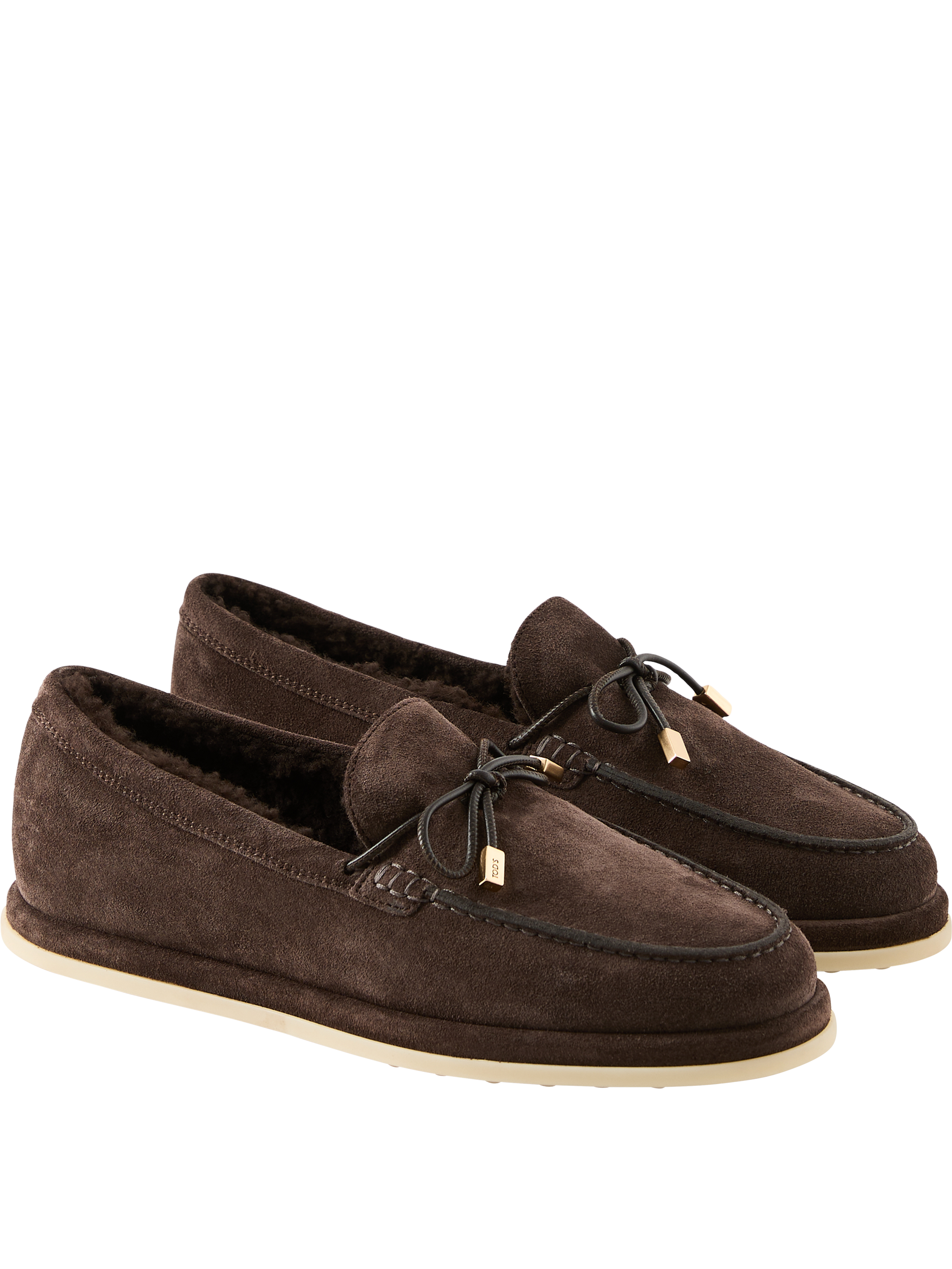 TOD'S Loafer aus Veloursleder Dunkelbraun, Rückansicht – UNGER.DE