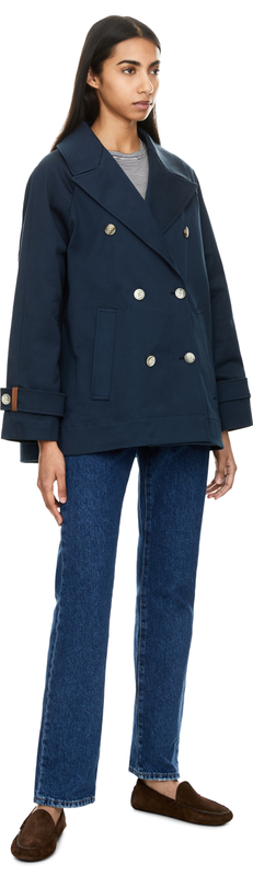 Kurzer Trenchcoat Marineblau