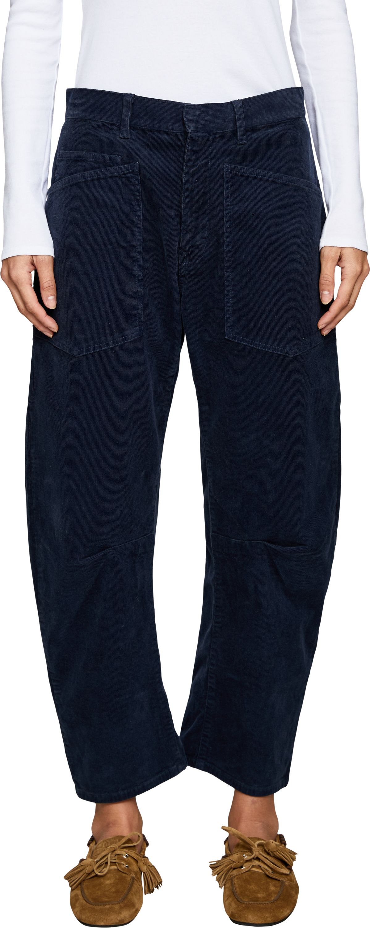 NILI LOTAN Cordhose 'Shon' Marineblau, Frontansicht – UNGER.DE
