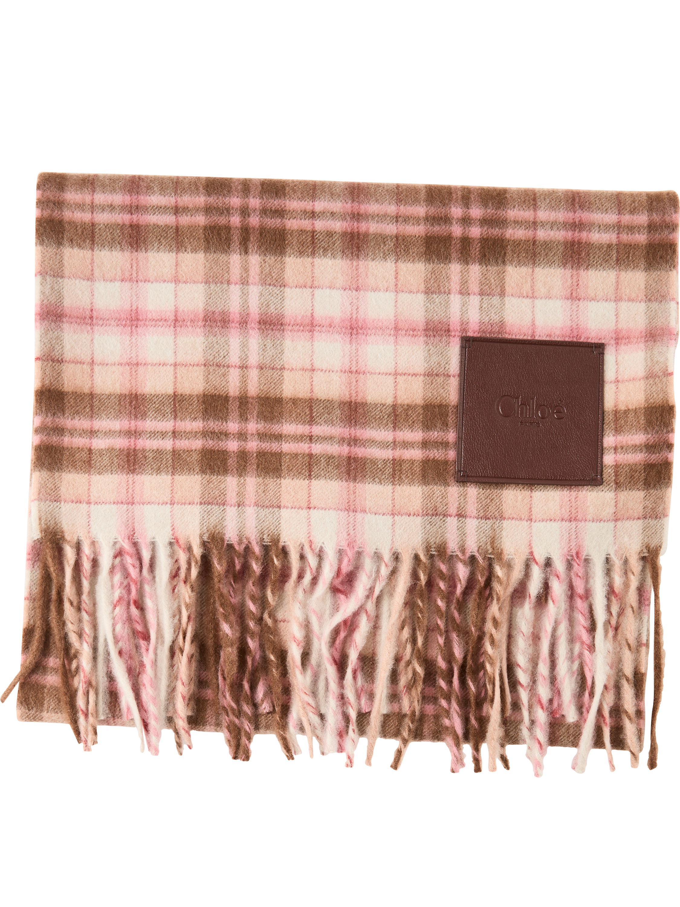 Chloé Karierter Cashmere-Schal Braun, Produktansicht – UNGER.DE