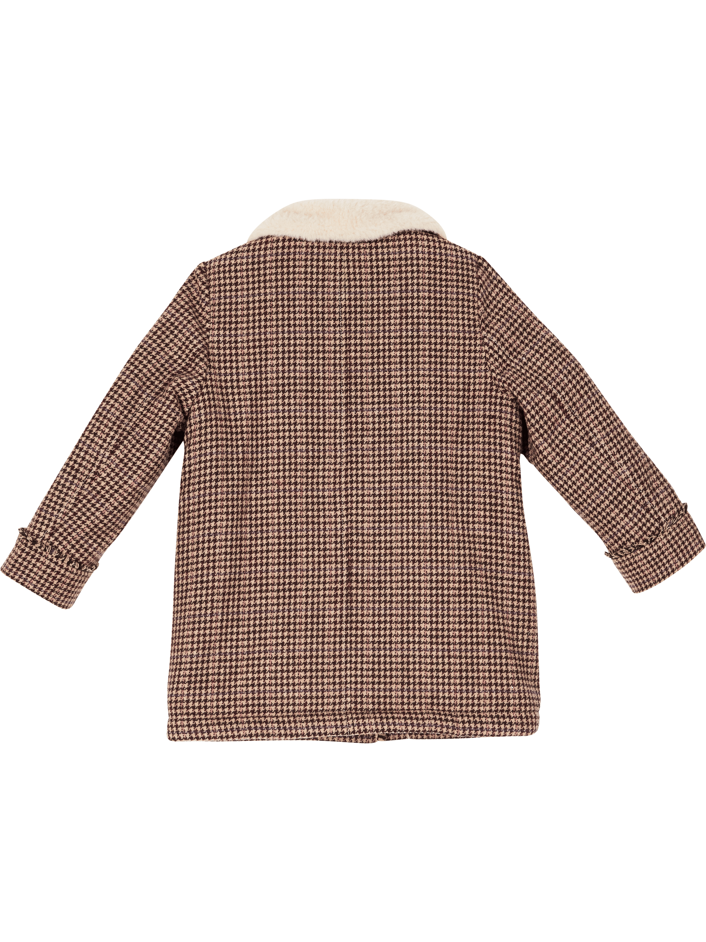 Chloé Kids Wollmantel mit Hahnentrittmuster Braun – UNGER.DE