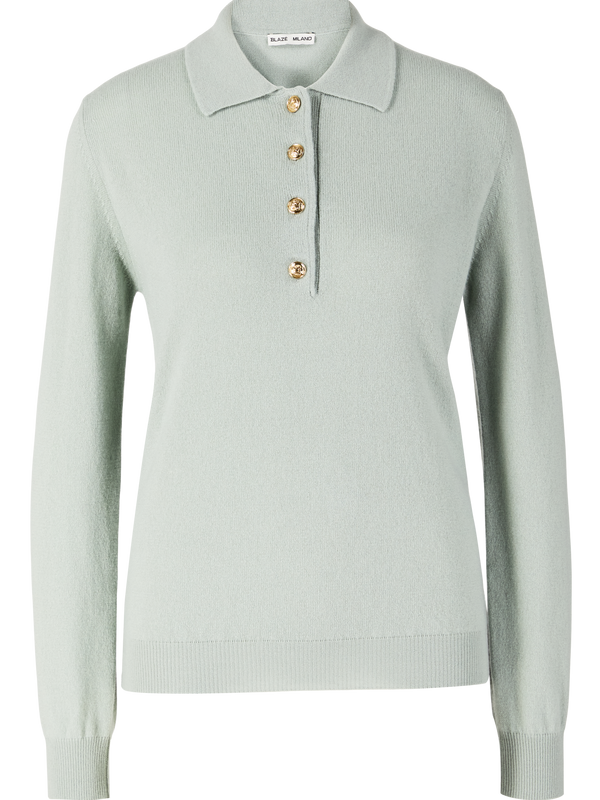 Woll-Cashmere-Pullover 'Highland Polo' Mint