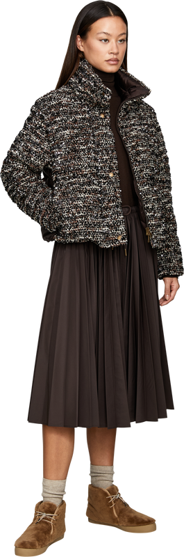 Daunenjacke 'Poetique' mit Pailletten Dunkelbraun