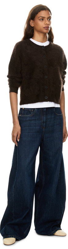 Gebürstete Cashmere-Strickjacke 'Mina' Schokolade