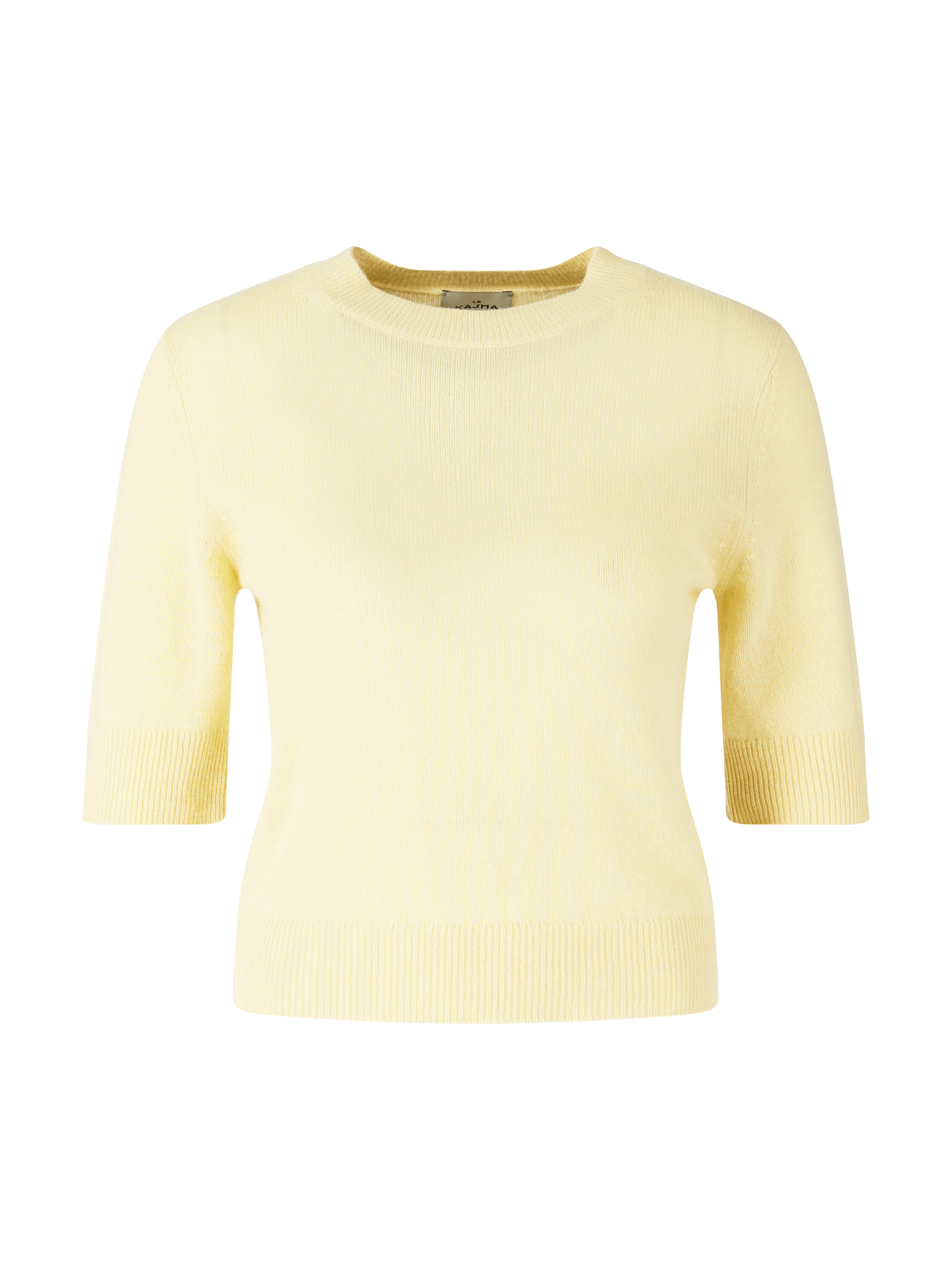 Kurzärmeliger Cashmere-Pullover 'Chypre' Vanille